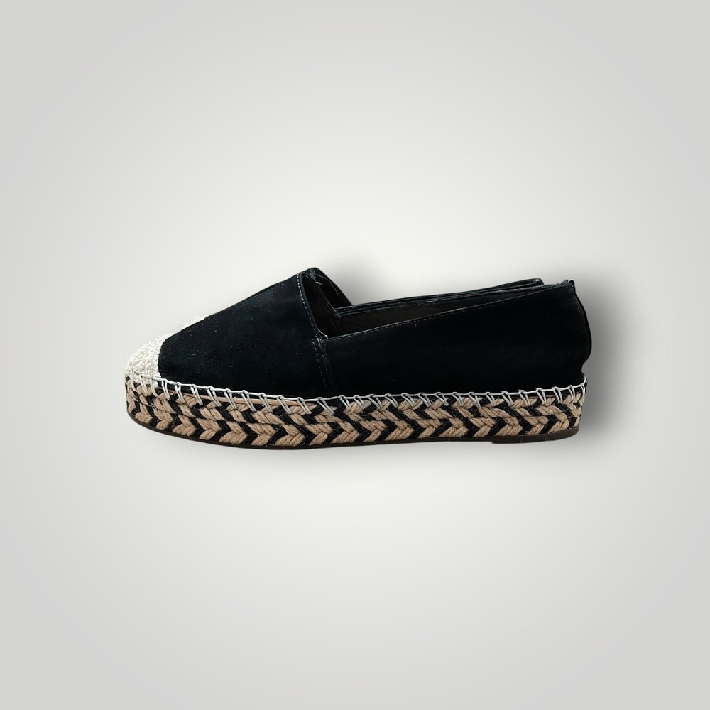 Schutz Clair Espadrille Shoes Women 6.5 Black Platform Slip On Chic Boho Coastal
